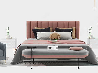 Modern Double Bed 3d model