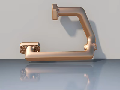 Modern Brass Swing Door Handle With Sleek Metallic Design And Finish 3d model
