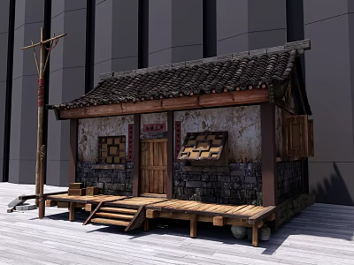 Chinese-style houses, rural houses 3d model