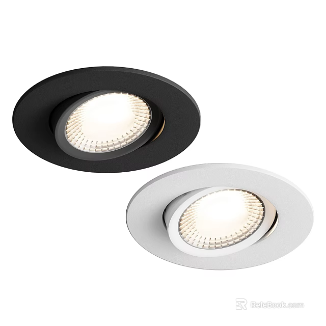 Modern Black And White LED Recessed Downlights For Home Lighting Fixtures 3d model 