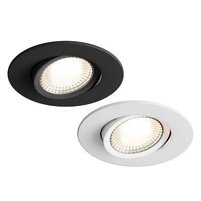 Modern Black And White LED Recessed Downlights For Home Lighting Fixtures 3d model