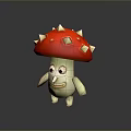 Playful Red Mushroom With White Spots And Happy Face As Edible Food Character