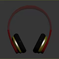 Stylish Over Ear Headphones With Red Headband Black Earpads And Comfortable Design