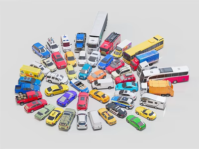 Colorful Miniature Toy Cars Collection With Various Models Different Vehicle Types And Designs 3d model