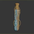 Elegant Gold Blue Decorative Bottle Accessory With Chain Ring Design For Fashion Attire