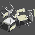 Modern Single Chair With Sleek Metal Frame And White Comfortable Seat