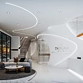 DEBEAU Beauty Hair Salon Modern Interior With Curved Design Reception Counter And Stylish Lighting