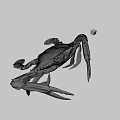 Realistic 3D Rendering Of Blue Spotted Crab With Extended Claws And Legs