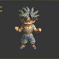 Decorative Anime Character Figurine With Blue Hair Red Belt Standing Pose For Home Decoration
