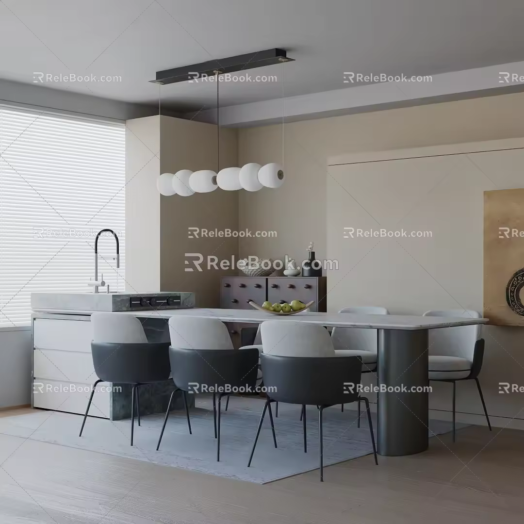 Modern table combination 3d model