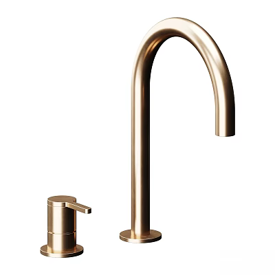 Brass Modern Faucet with High Arc Spout Single Handle Sleek Design for Kitchen or Bathroom 3d model