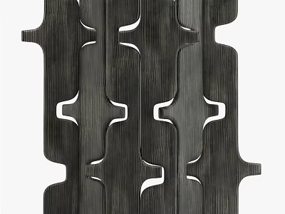 Wooden Room Divider With Intricate Cutout Patterns And Modern Textured Finish 3d model