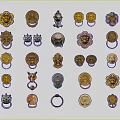 Various Ornate Metal Door Knockers With Gold And Silver Finishes