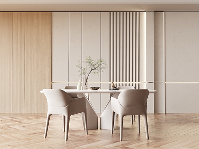 Modern Dining Table and Chair Combination 3d model