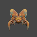 3D Rendered Orange Blue Spotted Insect Like Creature With Wings And Legs