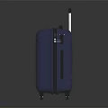 Blue Hard Shell Suitcase With Diamond Pattern Telescopic Handle And Rolling Wheels