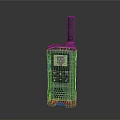 Green Handheld Tactical Weapon With Antenna Screen Keypad And Speaker Grill
