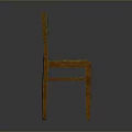 Vintage Chair With Green Patterned Backrest Upholstered Seat And Wooden Legs Design