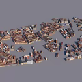 Miniature City Layout With Various Building Structures And Detailed Architectural Models 3d model