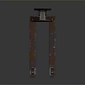 Industrial Rusty Red Metal Pallet Jack With Handle And Forks