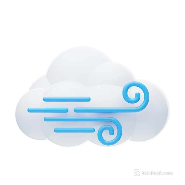 Modern Minimalist Decorative Ornament Set With Cloud And Blue Wind Symbol For Home Decor 3d model 