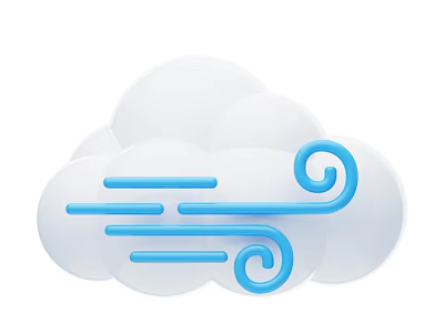 Modern Minimalist Decorative Ornament Set With Cloud And Blue Wind Symbol For Home Decor 3d model