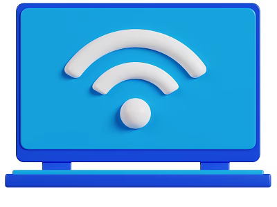Blue Smart TV with Wi-Fi Wireless Connectivity and Modern Screen Design 3d model