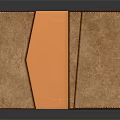 Open Brown Leather Folder With Orange Interior And Stitched Edges Design