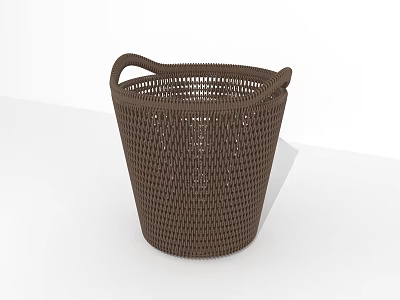 Brown Woven Storage Basket With Dual Handles For Home Organizing And Decor 3d model