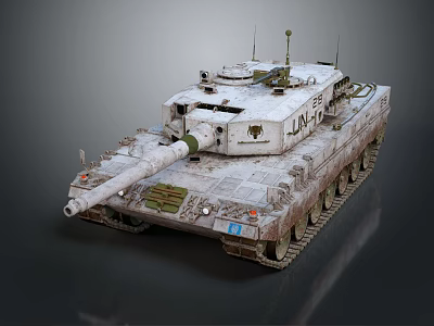 Military Armored Tank With Camouflage Exterior Main Cannon Tracks And Antennas 3d model