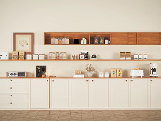 French Cream Sideboard Bar 3d model