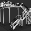 Heavy Duty Industrial Steel Platform With Stairs And Guardrails For Equipment Access