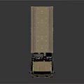 Beige Off Road Truck With Open Cargo Bed And Large Six Wheel Design