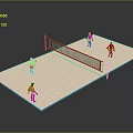 Beach Volleyball Court With Net And Balls For Players Game Equipment