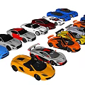 Colorful Sports Cars Collection With Various Models And Different Colors