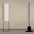 Modern Minimalist Floor Lamps Featuring Cylindrical And Rectangular Shades With Metal Stands