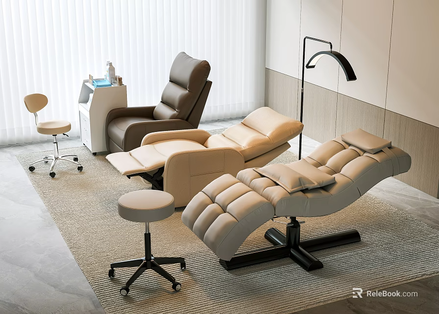 Modern Various Comfortable Reclining Massage Chairs For Professional Beauty Spa Salon Relaxation And Therapy 3d model 