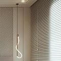 Modern Bedroom Interior Featuring Comfortable Bed Striped Rug Artwork With Letter R And Window Blinds