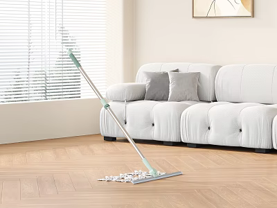 Daily Cleaning Mop With Removable Pads For Effective Floor Cleaning In Living Room 3d model