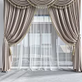 Elegant Beige Curtains With Tassel Trim And Sheer Undercurtain For Living Room Window
