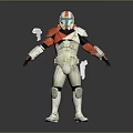 Game Movie Character Armored With White Red Green Helmet And Weapon Sci Fi Military Style