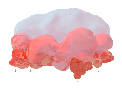Decorative Ornament Set with Pink Red Cloud Balloon Shaped Layered Design 3d model