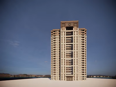 New Chinese-style Residential Building Classical High-rise Residential Building 3d model