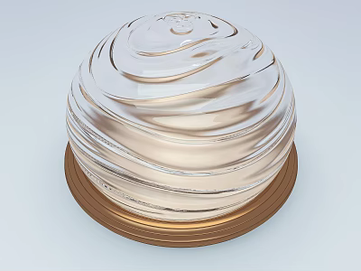 Spiral Glass Chandelier With Swirl Design And Gold Base For Modern Home Decor 3d model