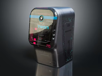 Modern Toon Washing Machine Black Sleek Design with Digital Display LED Lights and Smart Features 3d model