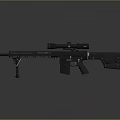 Modern Black Tactical Sniper Rifle With Scope Bipod And Magazine Design
