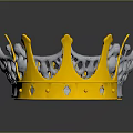 Four Silver And Gold Crowns With Ornate Designs As Decorative Household Items
