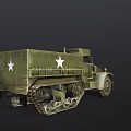 Military Green Multi Purpose Utility Vehicle With Tracks Wheels And White Star