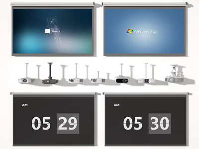 High Definition Projection Screen Security Monitoring System With Real Time 3d model