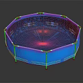 Blue Octagonal Above Ground Pool With Metal Frame And Durable Material For Outdoor Use 3d model